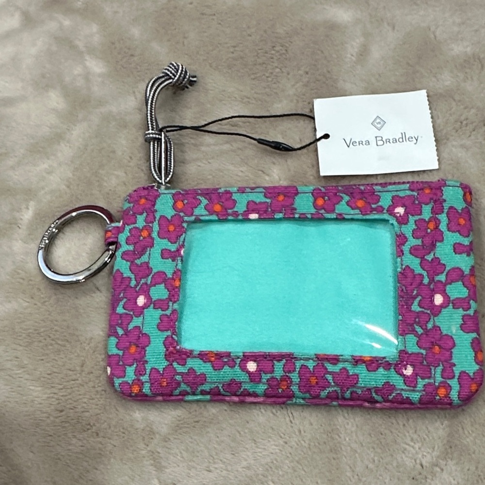 Vera Bradley Floral Key & Card Holder - Purple and Teal